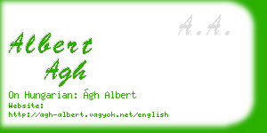 albert agh business card