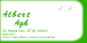 albert agh business card